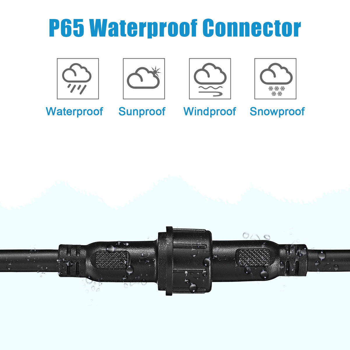 3Core Waterproof IP65 Male Female Plug LED Connector 18AWG 10 Pairs 3Pin Electrical Pigtail 50CM Extension Cable for Strip Light