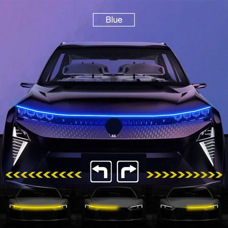 LED Car Hood Light with Turn Signal Scan and DRL.