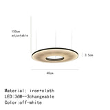 Modern Fabric Pendant Light Designer Iris Pendant Lights for Living Room Hotel Lobby Restaurant Decor LED White Round Chandelier