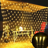 LED Net Grid String Light (1.5x1.5m / 3x2m / 6x4m) - Waterproof Mesh Fairy Lights for Garden & Christmas Decor