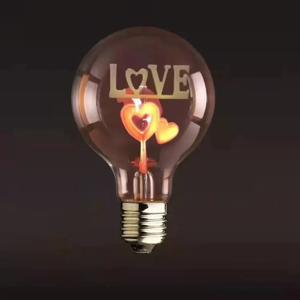 Energy Saving Rose Flame Light Bulb Sunflower Heart Art Light Bulb Atmosphere Love Creative Night Lamp Party