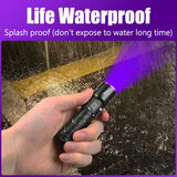 395NM UV Flashlight Rechargeable Ultraviolet Torch Pet Urine Scorpion Detector UV Lamp Anti-counterfeiting Bill Seal Detector