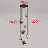 Nordic Creative Modern LED Light Chandeliers Irregular Lampshade Art Living Room Stair Pendant Light Living Room Home Decor