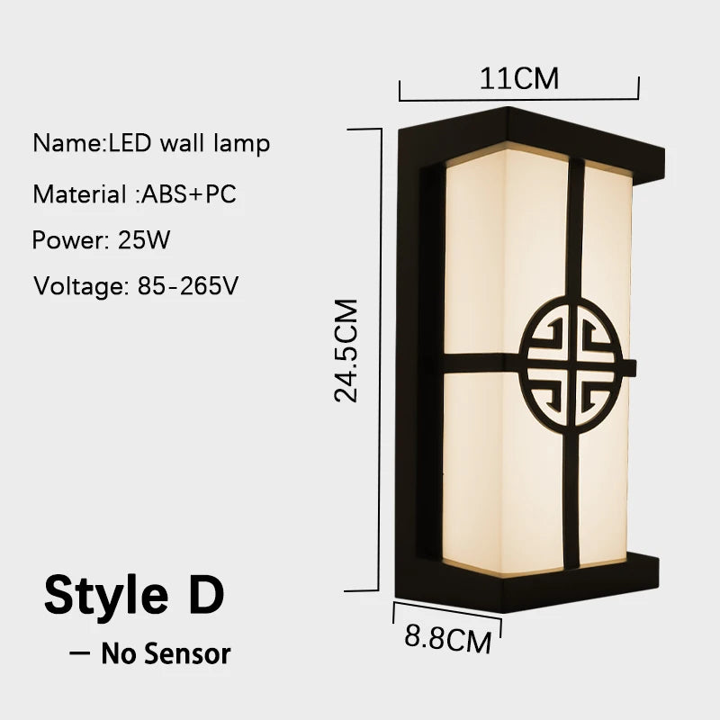 Led Outdoor Wall Light Waterproof IP65 Motion Sensor Led Outdoor Lighting Porch Lights Balcony Garden Lights Outdoor Wall Lamp