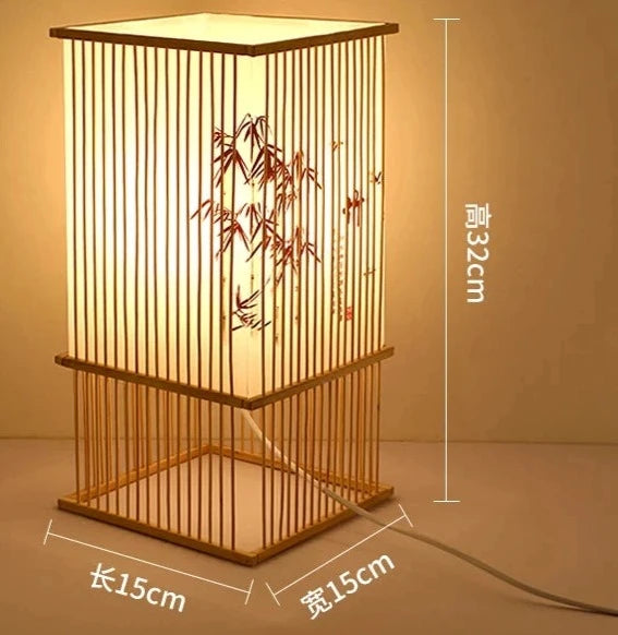 Bamboo Woven Products Simple Bedroom Study Table Lamp Bedside Table Lamp Bamboo art Warm Decoration Desktop Japanese Table Lamp