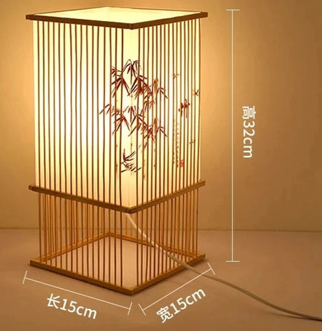 Bamboo Woven Products Simple Bedroom Study Table Lamp Bedside Table Lamp Bamboo art Warm Decoration Desktop Japanese Table Lamp