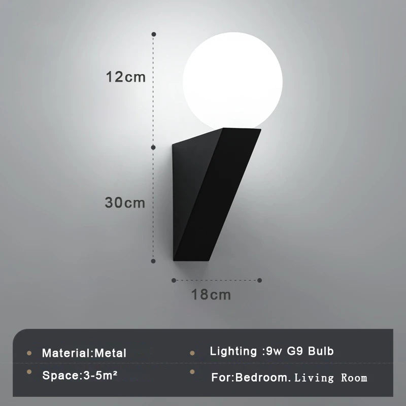 Minimalist LED Wall Lamps for Aisle Bedroom with G9 9w Bulb Indoor Bedside Wall Lighting Fixtures Décor's for Home Wall Sconce