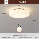 Children's Room Cloud Ceiling Lights LED Panda Hanging Ball Light French Cream Style Baby Room Boy Girl Bedroom Ceiling Lamps