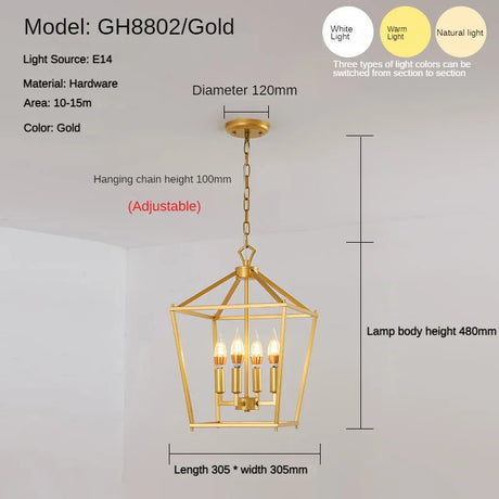 Loft Vintage Iron Birdcage Pendant Light Modern Living Room Dining Room Lighting Gold/Silver/Black Kitchen Island Decors