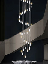 Nordic Minimalist Chandelier Home Decor Living Room Loft Chandelier Interior Lighting Duplex House Villa LED Stair Pendant Light