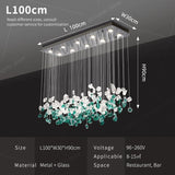 Dining Room Chandeliers Duplex Villa Hall Hanging Lamp Luxury Living Room High Ceiling Green Stone Glass LED Pendant Lights