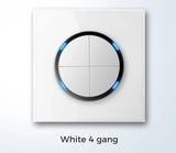  Universal Round Tempered Glass Home Wall Switch Panel LED Indicator Black/Grey/Gold/White 250V 86mm*86mm Wall Light Switch