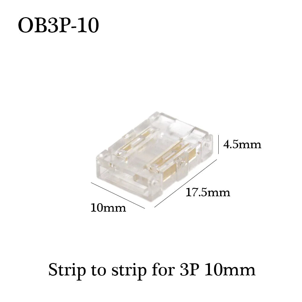 COB LED Wire Connector 5 8 10mm Connection Solderless Mini Buckle FCOB RGB CCT LED Strip Lights 2 3 4 Pin No Dark Area Connector