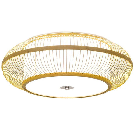Style Chandelier Bamboo Wood Ceiling Lamp Surface Mounted Large Size Living Room Bedroom Luster Luminaire 45 50 60 cm
