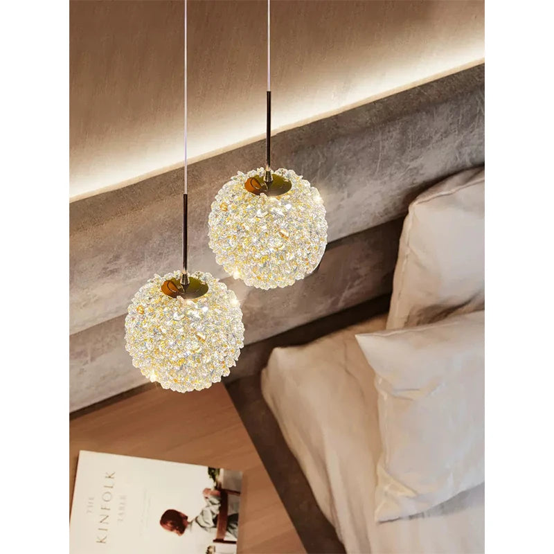 Light luxury postmodern cherry crystal chandelier living room bedroom bedside lamp restaurant creative small chandelier