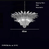 Petal Glass Flower Pendant Ceiling Lamp Minimalist Art Crystal Fringe Lamp for Living Room Staircase Villa Foyer Decor Lamp