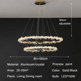 Modern Luxury Crystal LED Chandelier - Minimalist Pendant Light for Living Room