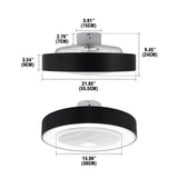 LED Light Ceiling Fan with Lamp Remote Control Modern Lighting 72W Three-color Adjustable 22 inch