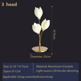Post-modern Ceramic Magnolia Led Floor Lamp Indoor Home Decors Standing Lamps for Living Dining Room Bedroom Lamp Table Light