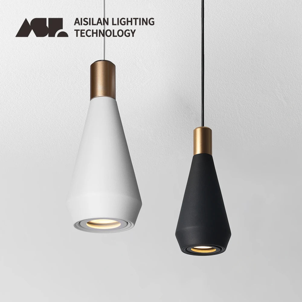 Modern LED Pendant Lamp - GU10 Black Kitchen Island Hanging Light