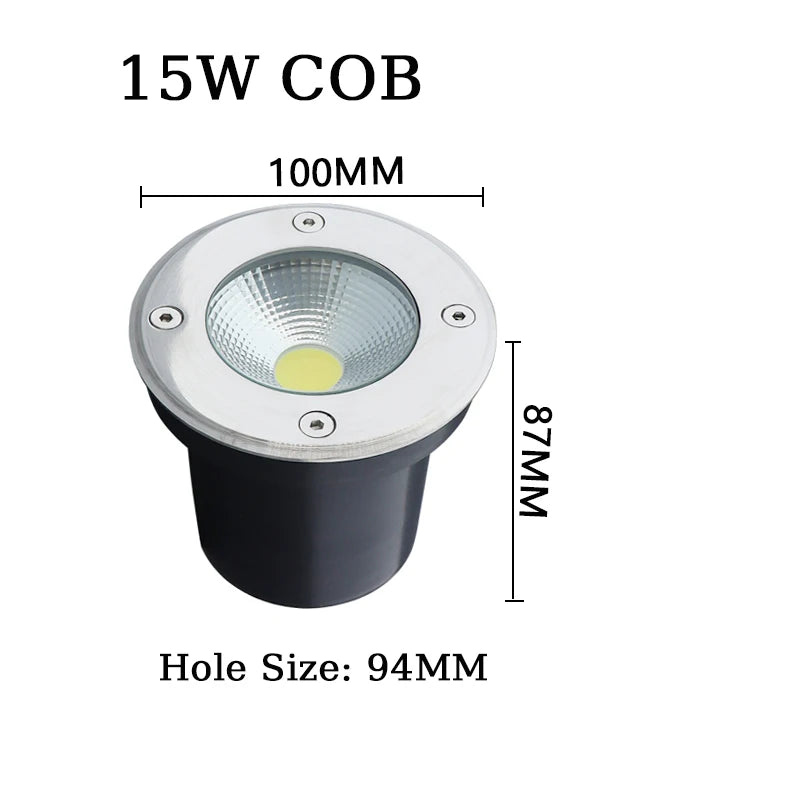 10 PCS Waterproof IP67 LED underground Light 1W 3W 10W 15W Outdoor Ground Garden Path Floor Buried Yard Spot Landscape 110V 220V 12V