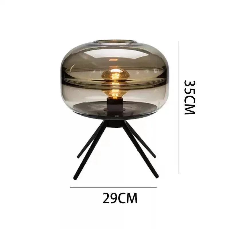 Nordic Minimalist Smoke Gray Glass Led Floor Lamp Designer Bedroom Bedside Table Light High-end Living Room Decoration Lighting