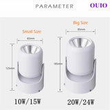 180°Rotation Tricolor Changeable Surface Mounted LED Downlight 10W15W20W24W COB Ceiling Lamp AC85~265V Spotlight Indoor Lighting