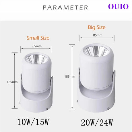 180°Rotation Tricolor Changeable Surface Mounted LED Downlight 10W15W20W24W COB Ceiling Lamp AC85~265V Spotlight Indoor Lighting