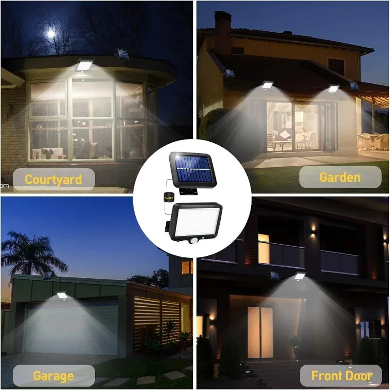 56 LED Solar Motion Sensor Outdoor Wall Light - IP65 Waterproof Garden Security Flood Lamp for Patio, Yard & Garage