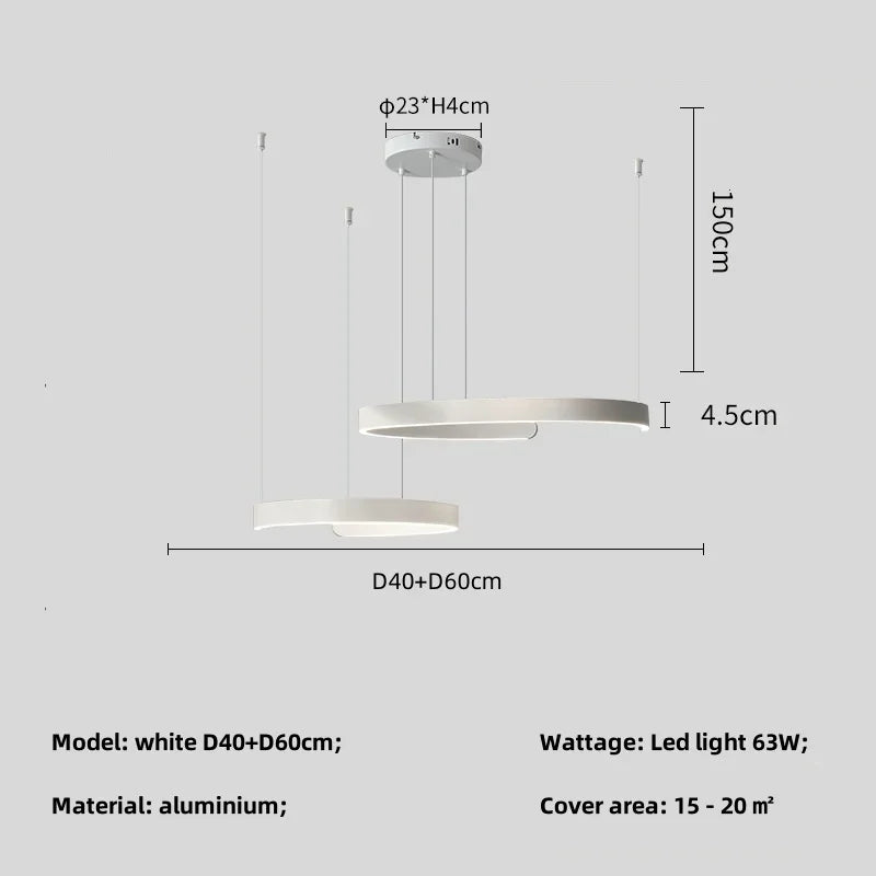 Modern Salon Design Ring Ceiling Chandelier Dining Room Pendant Lamp Bedroom Home LED Lighting Fixtures