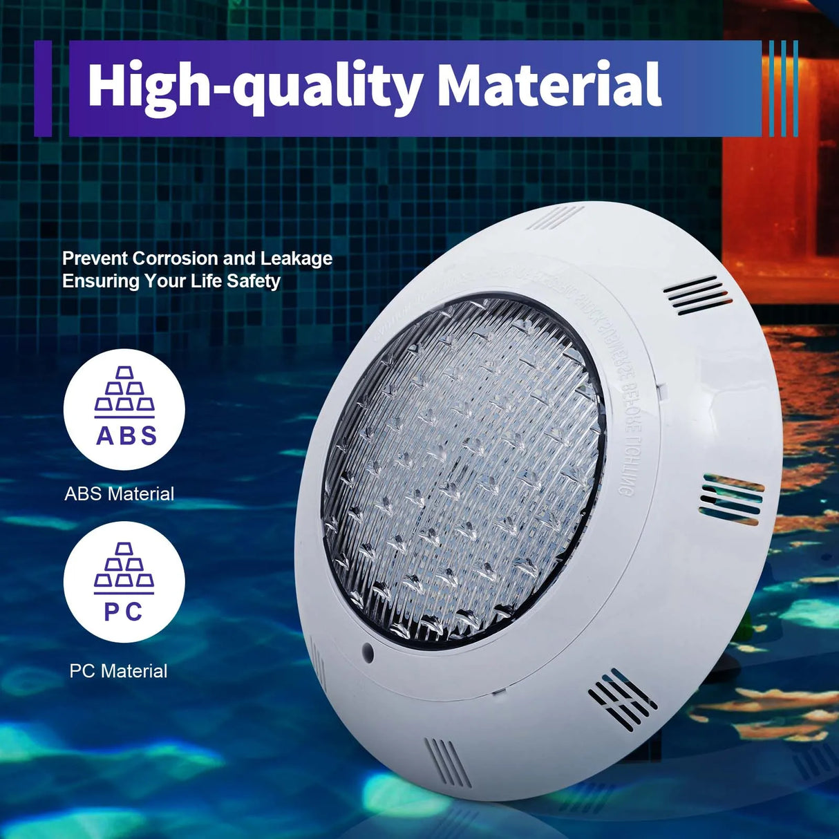 IP68 Submersible Pond & Fountain Light - 45W RGB LED with 2500/3600lm Output