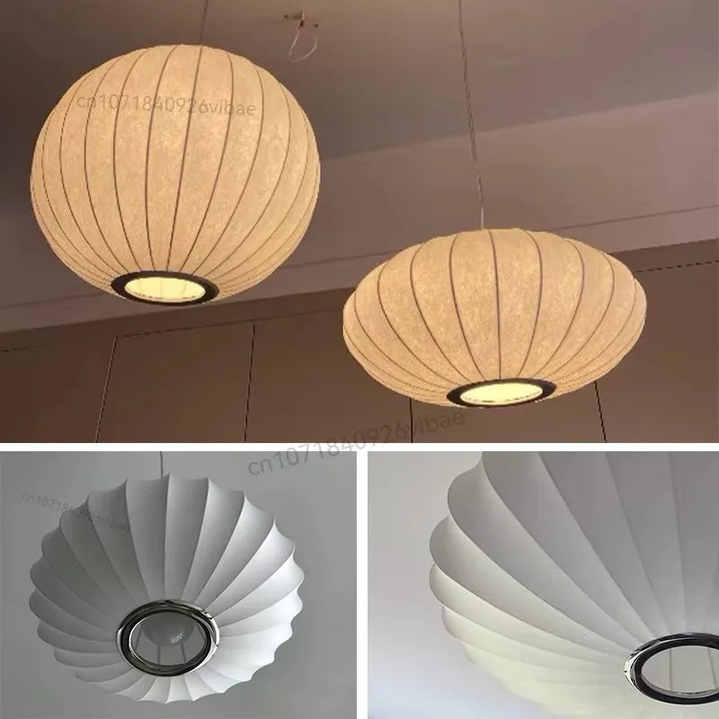 Wabi-sabi Silk LED Pendant Lamp Denmark Designer Hanging Light Living Room Hotel Restaurant Factory Direct High-End Home Decor