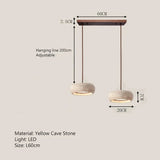 Wabi-Sabi Travertine Pendant Lamp - Natural Stone Round LED Chandelier
