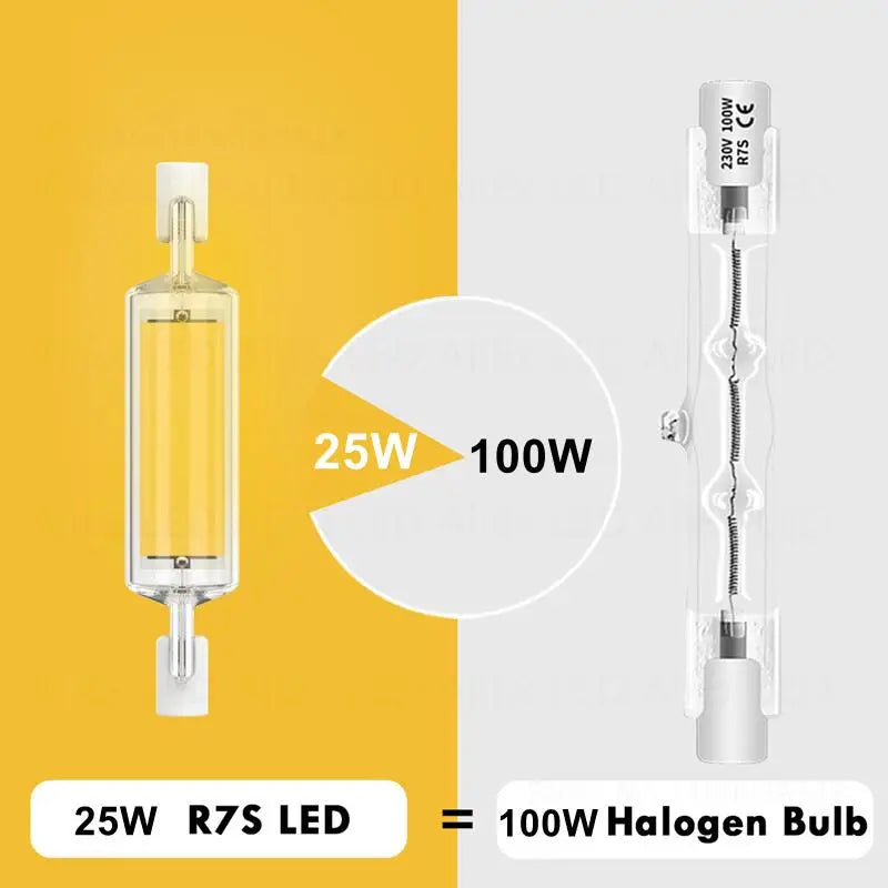 LED R7S Glass COB Tube Bulb 78MM 118MM Corn Lamp 110V 220V High Power J78 J118 Replace Halogen Light Lampadas LED R7S Glass