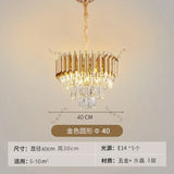 Nordic Luxury Crystal Chandelier Round Pendant Light LED for Living Room Hotel Lobby Hallway Modern Home Decor Hanging Lamp