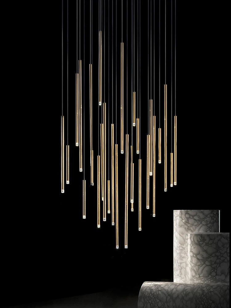 LED Chandeliers For Living Room Stairs Modern Luxury Pendtant Light Villa Attic Ceiling Lamp Hotel Interior Lightin Hanging Lamp