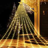 9x3M Outdoor Christmas Waterfall Star String Light - 288 LED Hanging Fairy Lights