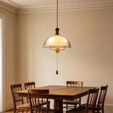 Acrylic Lampshade Pendant Lights Three E27 Bulb With Brown Wood For Bedroom Dining Room Kitchen Shop Lighting Fixtures