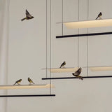 Nordic Minimalist LED Linear Pendant Light - Modern Industrial Hanging Chandelier for Dining Room, Kitchen Island, Bar & Office