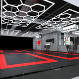 Factory Direct Hexagonal LED Garage Grid Light - Modular Honeycomb Work Lamp System for Car Beauty Shop, Gym & Barber Shop