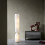 Nordic pleated Floor Lamp wabi- sabi white Fabric Lamp For Living Room Bedroom Loft Decors LED corner long strip Standing Light