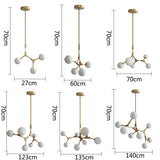 Nordic creative Glass ball chandelier Modern minimalist  dining table Bar LED hanging lamp living room molecular pendant lamps
