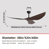 Industrial DC Motor Ceiling Fan - 6-Speed Remote Silent Fan (38/52/60 Inch)