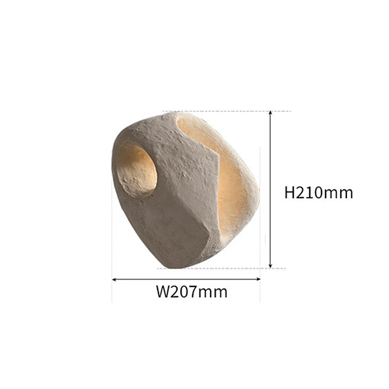Wabi Sabi Style Cement Wall Lamp, Japanese Style Creative Wall Light for Art Hotel Livingroom Background Bedroom LED Lighting
