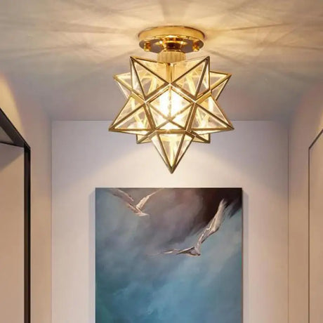 Nordic Light Luxury Simple Corridor Lamp Creative Porch Balcony Home Bedroom Net Red Star Diamond Corridor Ceiling Lamp