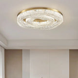 Luxury Gold Lustre Crystal Chandelier Rounded Copper Ceiling Lamp for Dining Living Room Bedroom Home Decoration