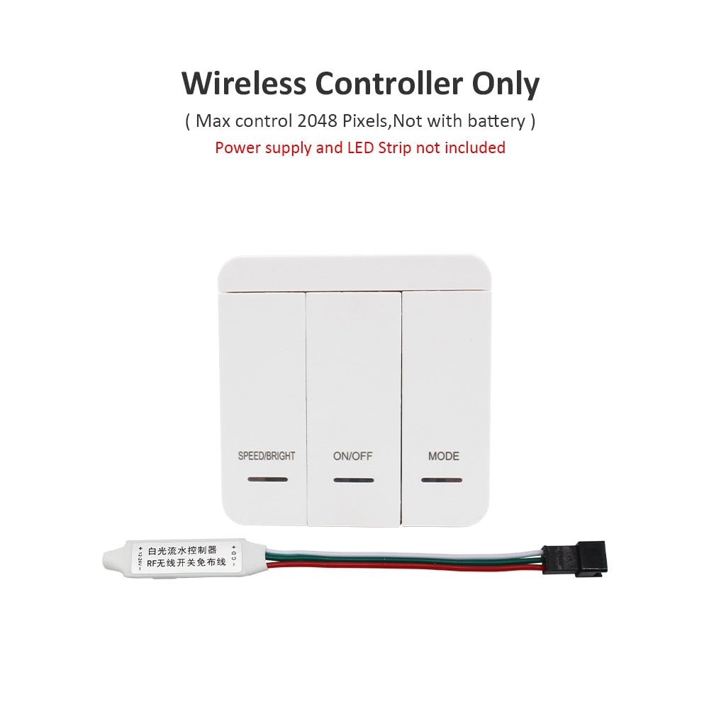 DC24V 10M WS2811 Horse Race LED Strip 2835 120Led/m Running Water Flowing Light with Wireless Controller Cool Natural Warm White