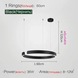 Nordic Designer Round LED Pendant Light - Modern Chandelier for Dining Room
