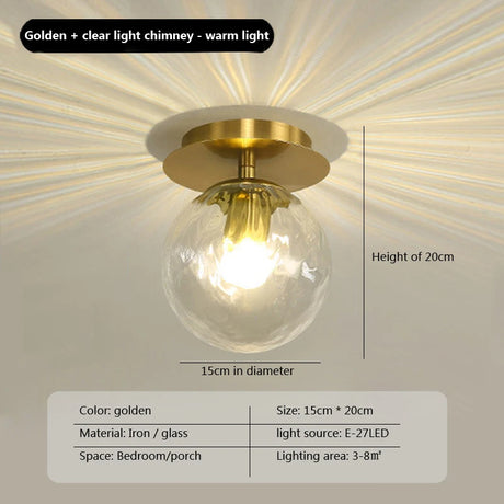 Modern E27 LED Glass Ceiling Lamps Cheap For Restaurant Aisle Corridor Balcony Decoration Luxury Led Ceiling Light