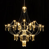 Modern Crystal Led Pendant Lights Living Room Dining Bedroom Hanging Lamp For Ceiling Firefly Lustre Decor Suspension Chandelier